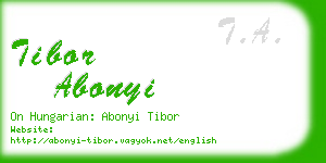 tibor abonyi business card